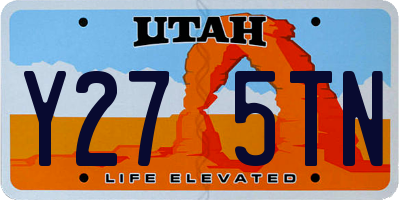 UT license plate Y275TN