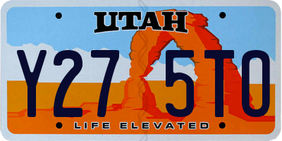 UT license plate Y275TO