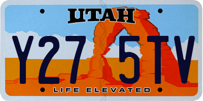 UT license plate Y275TV