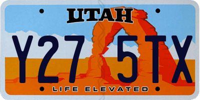 UT license plate Y275TX