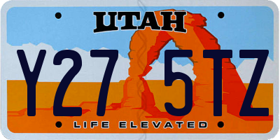 UT license plate Y275TZ