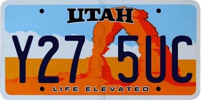UT license plate Y275UC