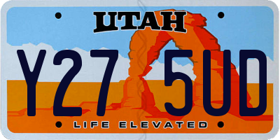 UT license plate Y275UD