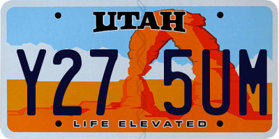 UT license plate Y275UM
