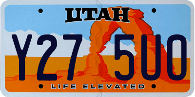 UT license plate Y275UO
