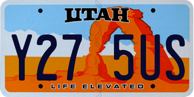 UT license plate Y275US