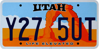 UT license plate Y275UT