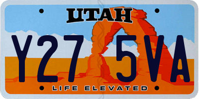 UT license plate Y275VA