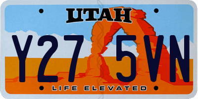 UT license plate Y275VN