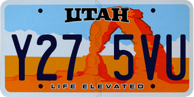 UT license plate Y275VU