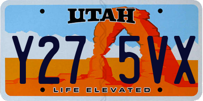 UT license plate Y275VX