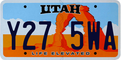 UT license plate Y275WA