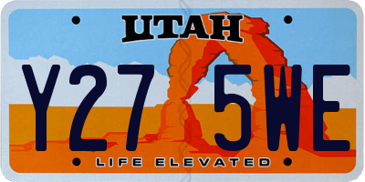 UT license plate Y275WE