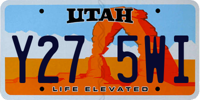 UT license plate Y275WI