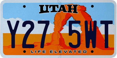 UT license plate Y275WT
