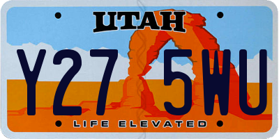 UT license plate Y275WU