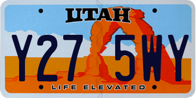 UT license plate Y275WY
