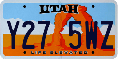 UT license plate Y275WZ