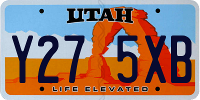 UT license plate Y275XB