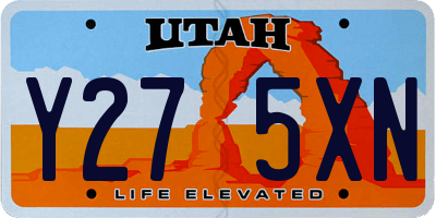 UT license plate Y275XN