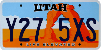 UT license plate Y275XS