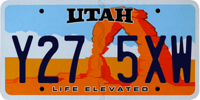 UT license plate Y275XW