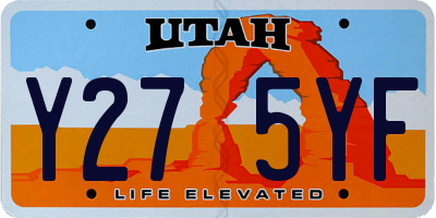 UT license plate Y275YF