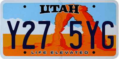 UT license plate Y275YG
