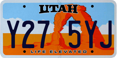 UT license plate Y275YJ