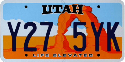 UT license plate Y275YK