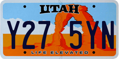UT license plate Y275YN