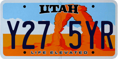 UT license plate Y275YR
