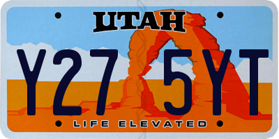 UT license plate Y275YT