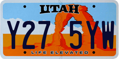 UT license plate Y275YW