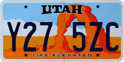 UT license plate Y275ZC