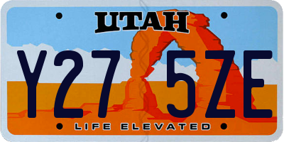 UT license plate Y275ZE