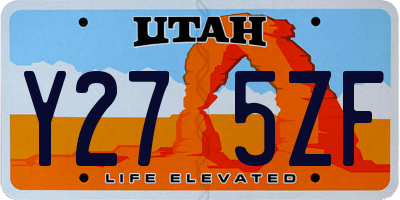 UT license plate Y275ZF