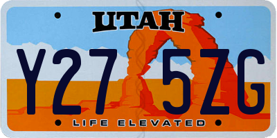 UT license plate Y275ZG