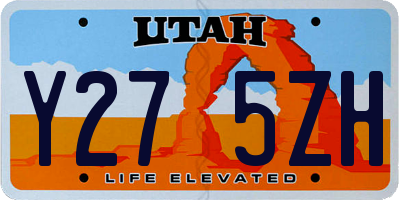 UT license plate Y275ZH