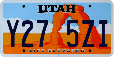 UT license plate Y275ZI