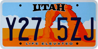 UT license plate Y275ZJ