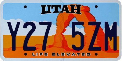 UT license plate Y275ZM