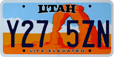 UT license plate Y275ZN