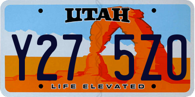 UT license plate Y275ZO