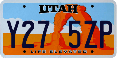 UT license plate Y275ZP