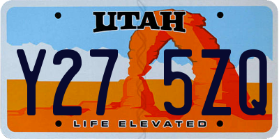 UT license plate Y275ZQ