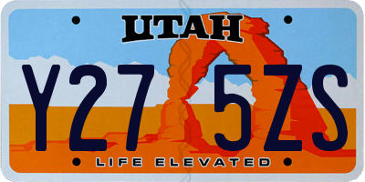 UT license plate Y275ZS