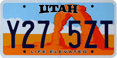UT license plate Y275ZT