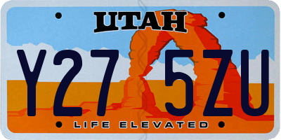 UT license plate Y275ZU