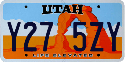 UT license plate Y275ZY